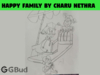 Happy family drawn by Charu Nethra