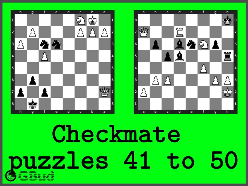 Chess sacrifice puzzles 41 to 50