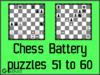 Solve the chess battery puzzles 51 to 60. Train and improve your chess game, battery and tactics