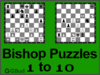 Solve the chess bishop puzzles 1 to 10. Train and improve your chess game, bishop and tactics