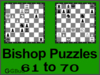 Solve the chess bishop puzzles 61 to 70. Train and improve your chess game, bishop and tactics