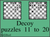 Chess decoy puzzles 11 to 20