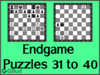 Chess endgame puzzles 31 to 40