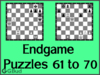 Solve the chess endgame puzzles 61 to 70. Train and improve your chess game, strategy and tactics