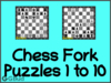 Chess fork puzzles 1 to 10