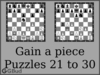 Solve the gain a piece chess puzzles 21 to 30. Train and improve your chess game, strategy and tactics
