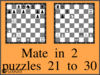 Solve the checkmate in two moves puzzles 21 to 30 in chess. Train and improve your chess game, strategy and tactics