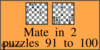 Solve the checkmate in two moves puzzles 91 to 100 in chess. Train and improve your chess game, strategy and tactics