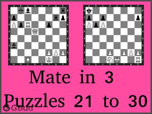 500 Chess Puzzles, Mate in 3, Intermediate Level by Chess Akt