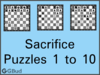 Solve the chess sacrifice puzzles. Train and improve your chess game, strategy and tactics