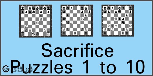 Chess sacrifice puzzles 41 to 50