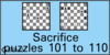 Solve the chess sacrifice puzzles 101 to 110. Train and improve your chess game, strategy and tactics