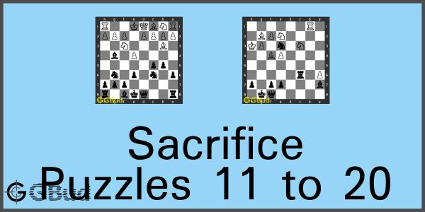 Chess sacrifice puzzles 41 to 50