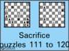 Solve the chess sacrifice puzzles 111 to 120. Train and improve your chess game, strategy and tactics