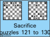 Solve the chess sacrifice puzzles 121 to 130. Train and improve your chess game, strategy and tactics