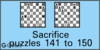 Solve the chess sacrifice puzzles 141 to 150. Train and improve your chess game, strategy and tactics