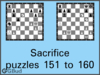 Solve the chess sacrifice puzzles 151 to 160. Train and improve your chess game, strategy and tactics