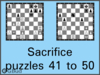 Solve the chess sacrifice puzzles 41 to 50. Train and improve your chess game, strategy and tactics