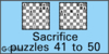 Solve the chess sacrifice puzzles 41 to 50. Train and improve your chess game, strategy and tactics