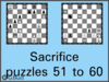 Solve the chess sacrifice puzzles 51 to 60. Train and improve your chess game, strategy and tactics