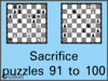 Solve the chess sacrifice puzzles 91 to 100. Train and improve your chess game, strategy and tactics