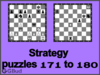 Solve the chess strategy puzzles 171 to 180. Train and improve your chess game, strategy and tactics