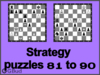 Solve the chess strategy puzzles 81 to 90. Train and improve your chess game, strategy and tactics