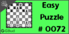 Solve the easy chess puzzle 72. Mate in 1 move. Train and improve your chess game, strategy and tactics