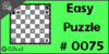 Solve the easy chess puzzle 75. Fork and capture opponent's queen. Train and improve your chess game, strategy and tactics