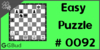 Solve the easy chess puzzle 92. Mate in 1 move. Train and improve your chess game, strategy and tactics