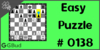 Solve the easy chess puzzle 138. Gain opponent's queen through a fork. Train and improve your chess game, strategy and tactics