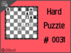 Solve the hard chess puzzle 31. Mate in 3 moves. Train and improve your chess game, strategy and tactics