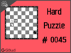 Hard  Chess puzzle # 0045 - Mate in 3 moves