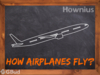 Explanation of how airplanes fly with an animated video