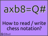 How to easily write or read the chess move notation is explained for beginners and kids.