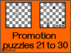 Solve the pawn promotion puzzles 21 to 30 in chess. Train and improve your chess game, strategy and tactics. Pawn can be promoted to either queen, rook, knight or bishop