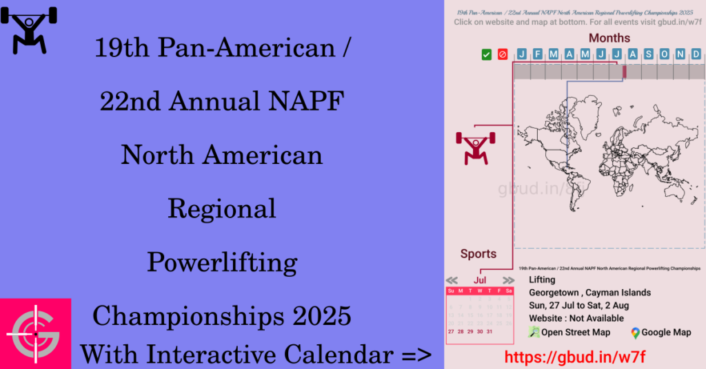 Sport event in 2025, 19th Pan-American / 22nd Annual NAPF North American Regional Powerlifting Championships 2025