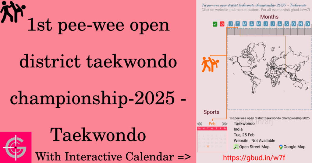 Sport event in 2025, 1st pee-wee open district taekwondo championship-2025 - Taekwondo