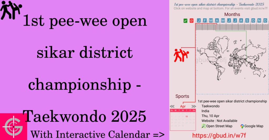 Sport event in 2025, 1st pee-wee open sikar district championship - Taekwondo 2025