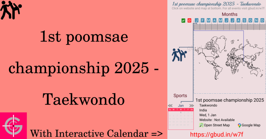 Sport event in 2025, 1st poomsae championship 2025 - Taekwondo