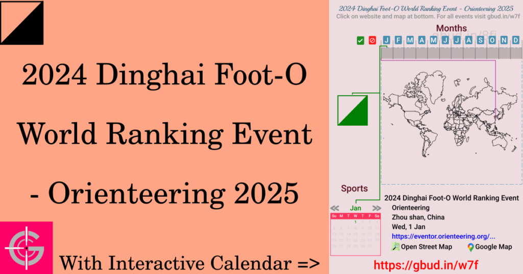 Sport event in 2025, 2024 Dinghai Foot-O World Ranking Event - Orienteering 2025