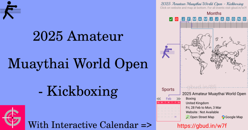 Sport event in 2025, 2025 Amateur Muaythai World Open - Kickboxing