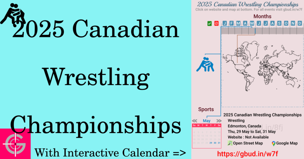 Sport event in 2025, 2025 Canadian Wrestling Championships