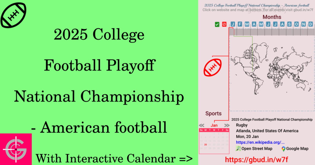 Sport event in 2025, 2025 College Football Playoff National Championship - American football