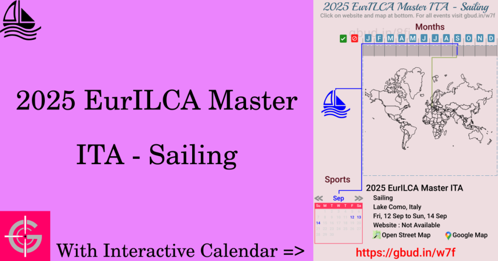 Sport event in 2025, 2025 EurILCA Master ITA - Sailing