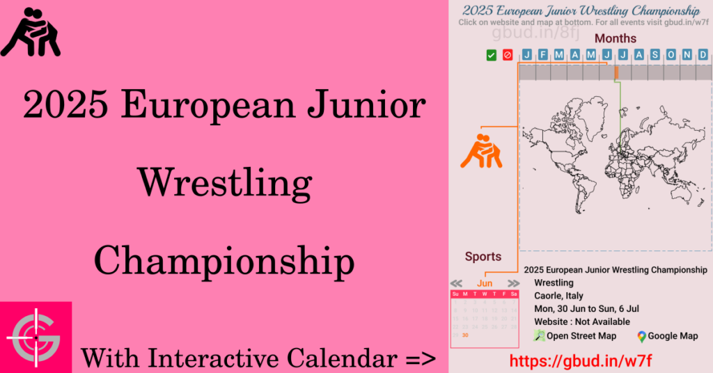 Sport event in 2025, 2025 European Junior Wrestling Championship