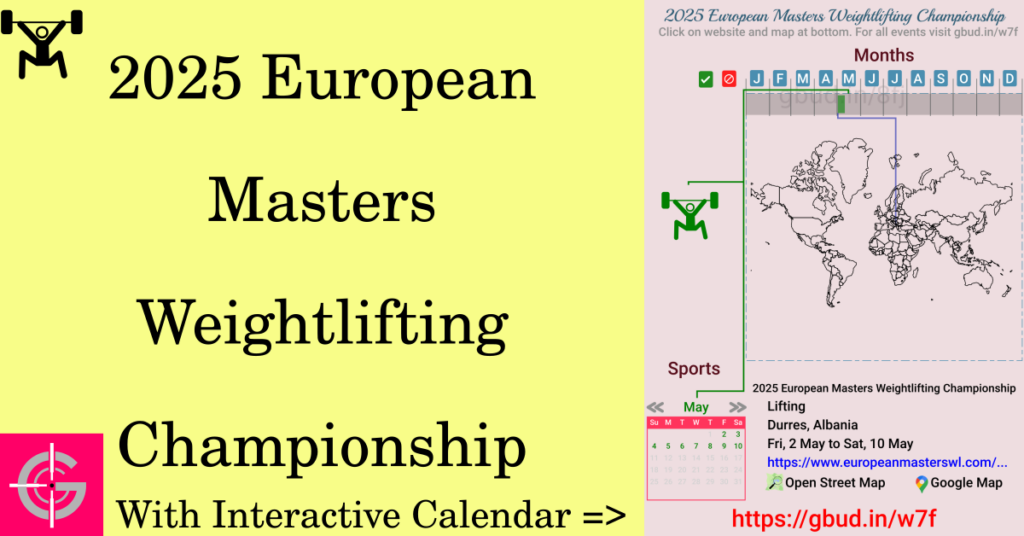 Sport event in 2025, 2025 European Masters Weightlifting Championship