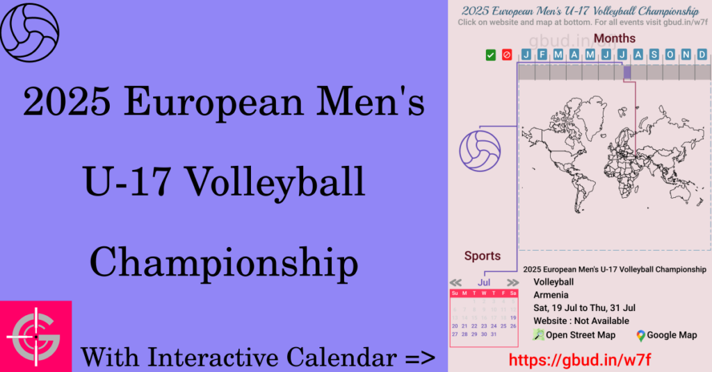 Sport event in 2025, 2025 European Men's U-17 Volleyball Championship