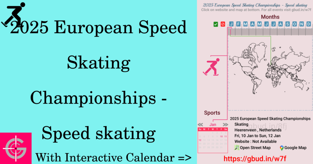 Sport event in 2025, 2025 European Speed Skating Championships - Speed skating