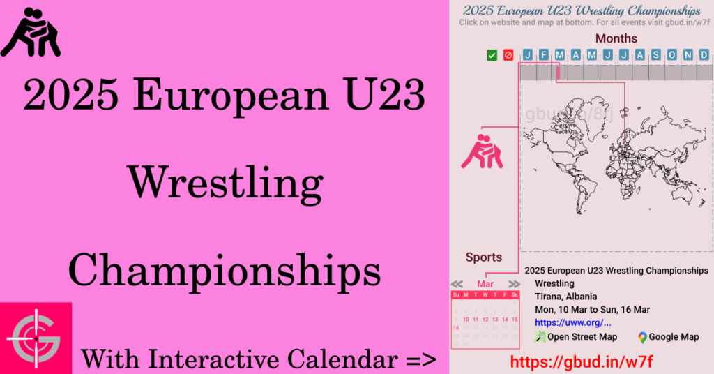 Sport event in 2025, 2025 European U23 Wrestling Championships